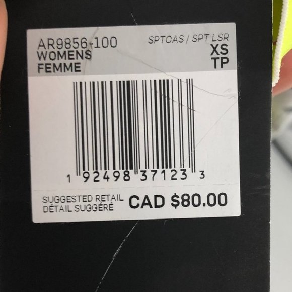 NWT Nike black white abstract Leg-A-See leggings foot  strap xs - Picture 6 of 15